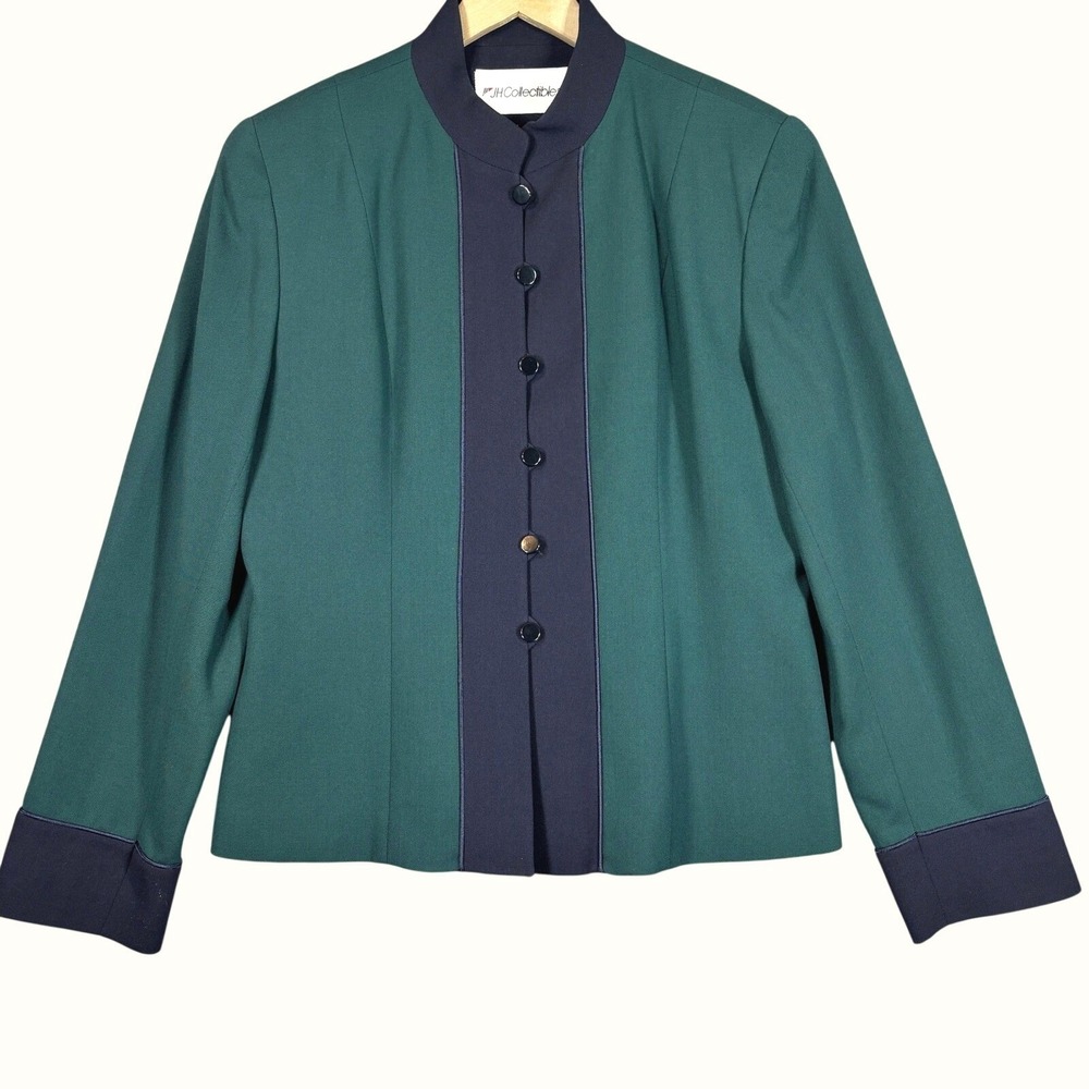 JH Collectibles Blazer Womens 10 Wool Colorblock Vintage USA